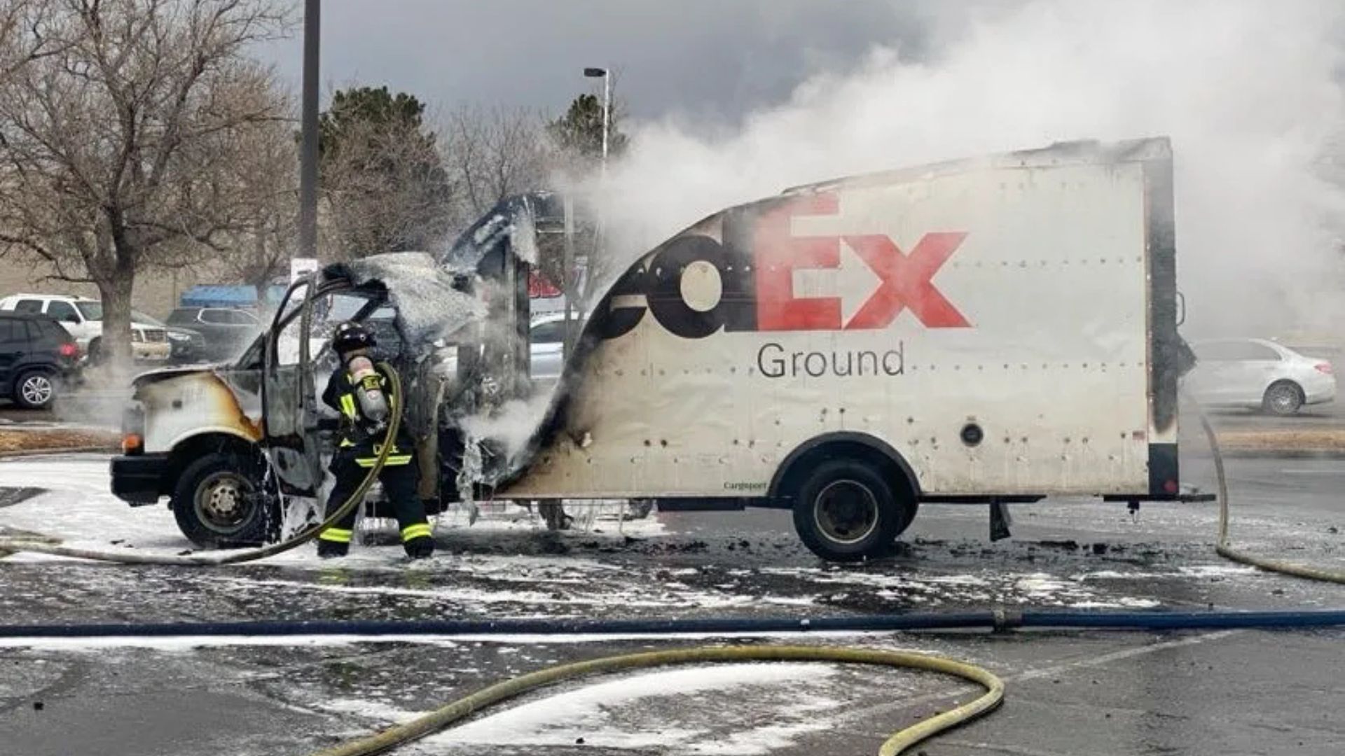 An Aurora FedEx Truck Bursts Into Flames